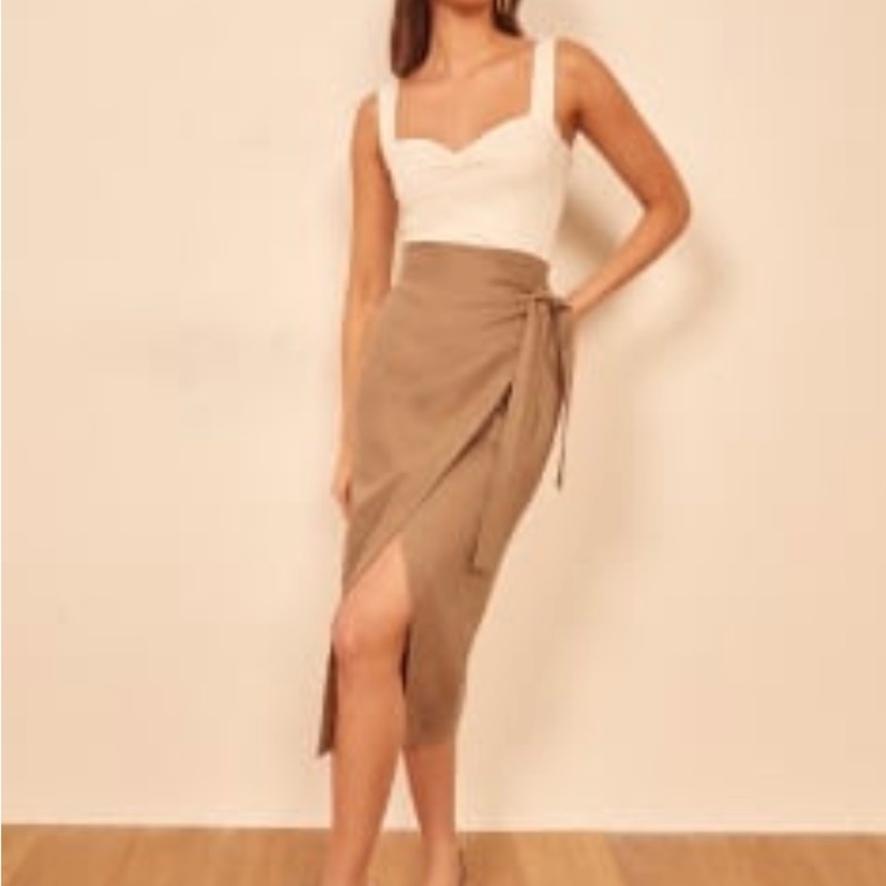 Linen Reformation Wrap Skirt